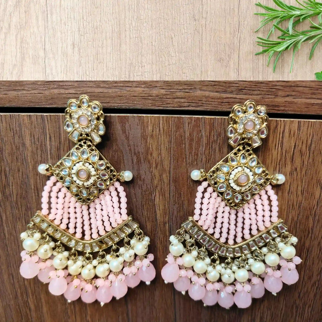 AAROHI KUNDAN DANGLERS (BABY PINK)