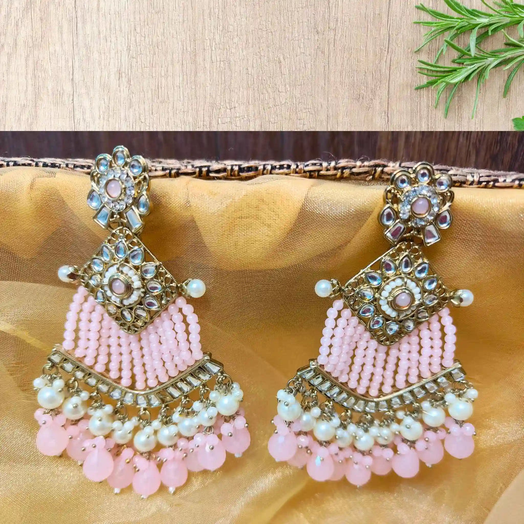 AAROHI KUNDAN DANGLERS (BABY PINK)