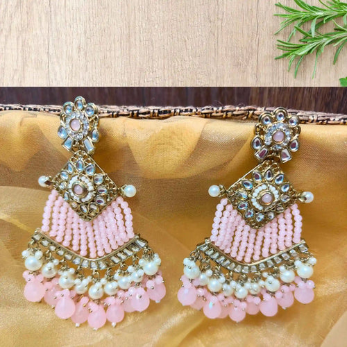AAROHI KUNDAN DANGLERS (BABY PINK)