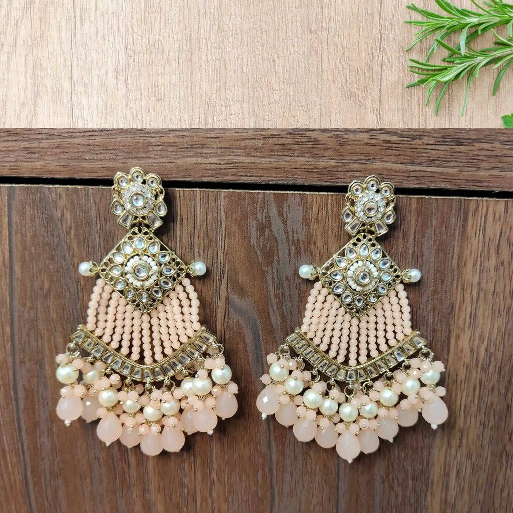 AAROHI KUNDAN DANGLERS (PEACH)
