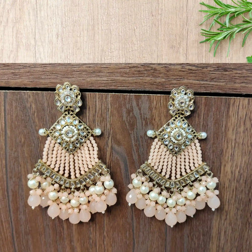 AAROHI KUNDAN DANGLERS (PEACH)