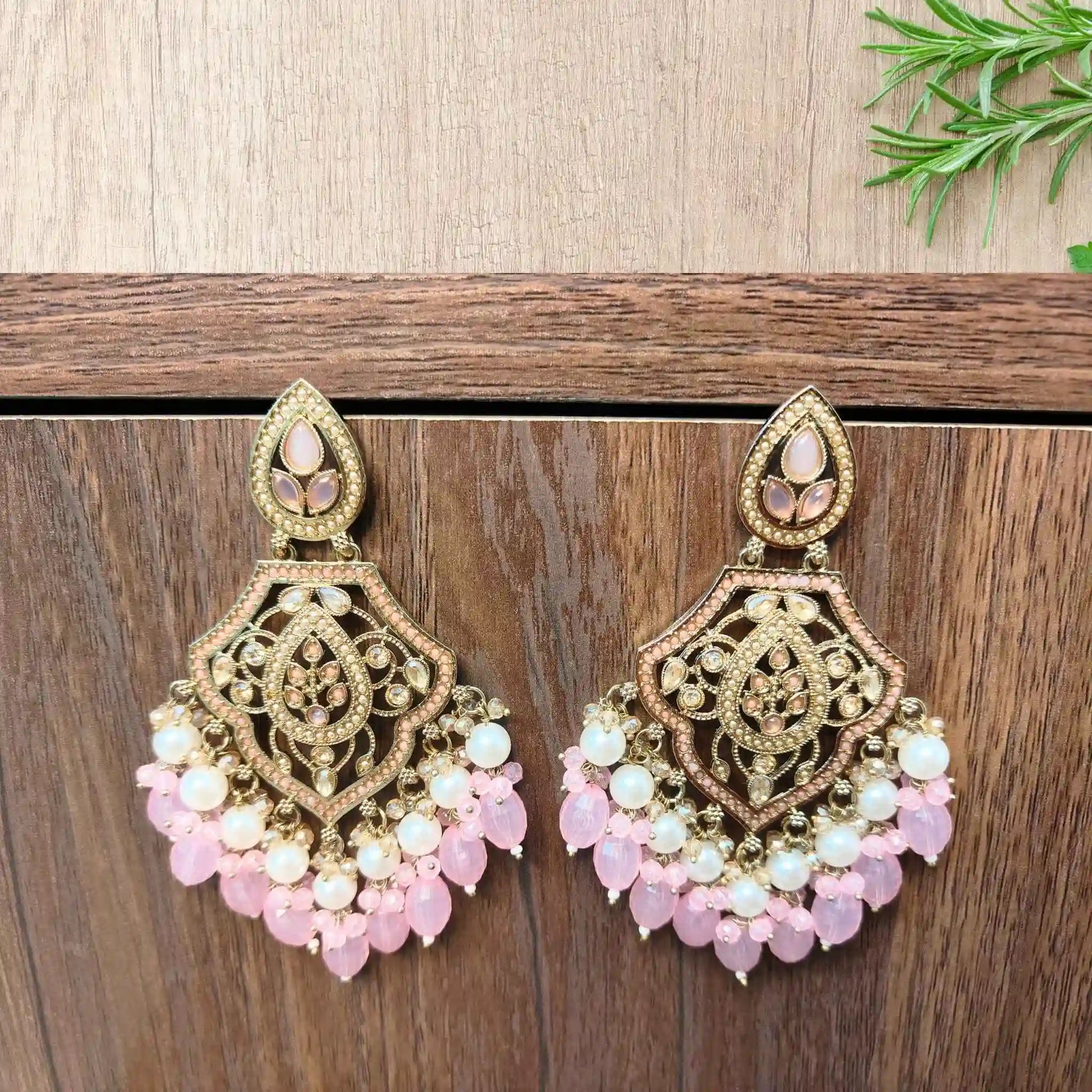AFSANA KUNDAN CHANDBALIS (BABY PINK)
