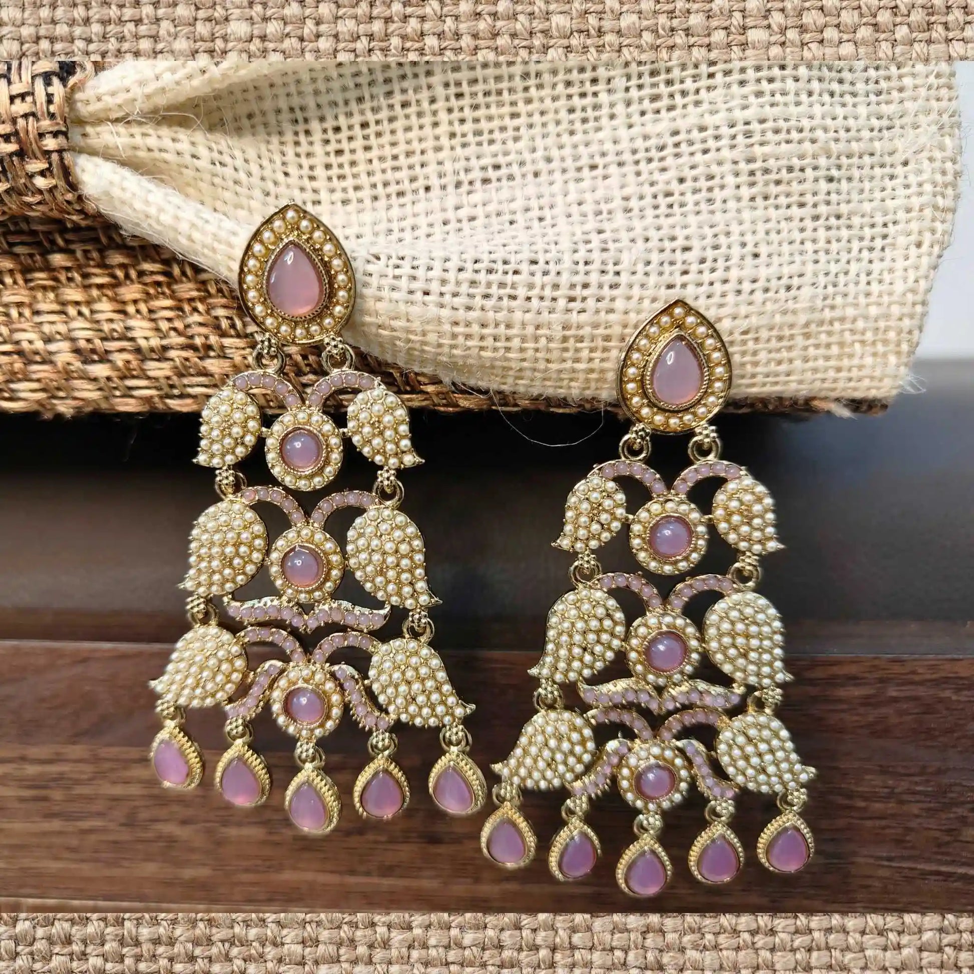 ANAAYA KUNDAN DANGLERS (LILAC)