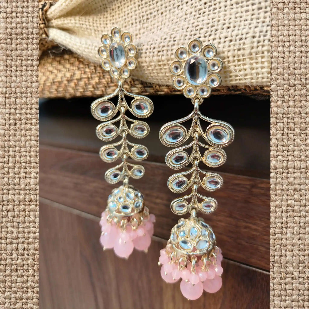 AVNI KUNDAN JHUMKAS (BABY PINK)