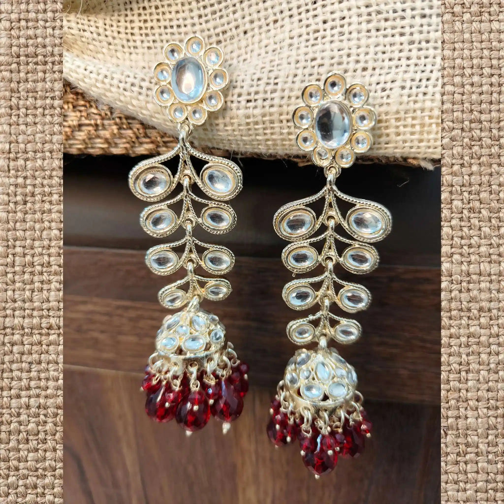 AVNI KUNDAN JHUMKAS (MAROON)