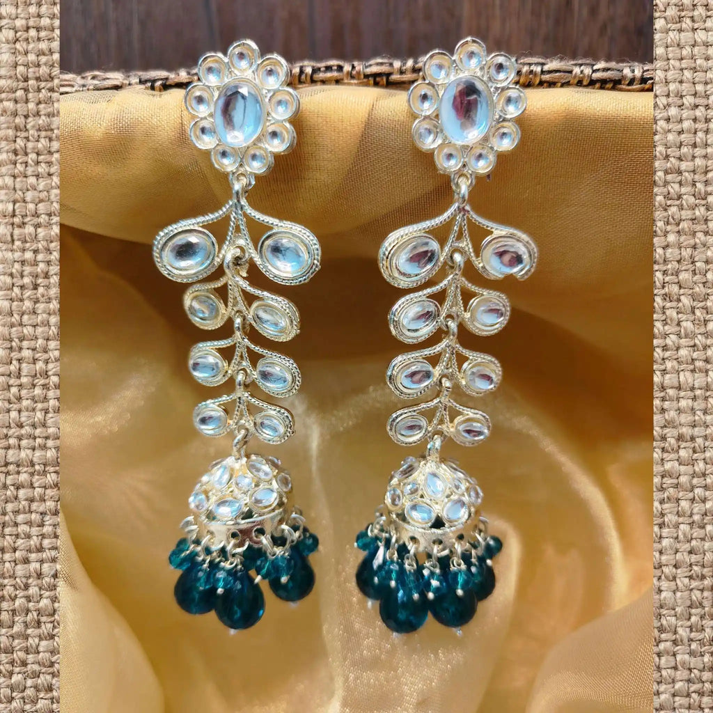 AVNI KUNDAN JHUMKAS (GREEN)