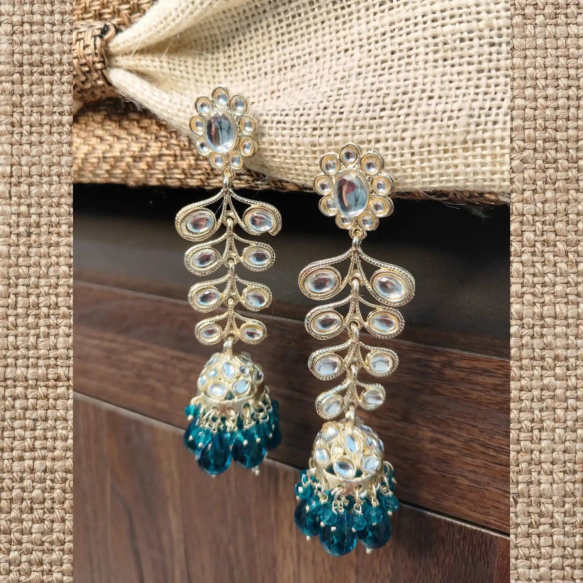 AVNI KUNDAN JHUMKAS (GREEN)