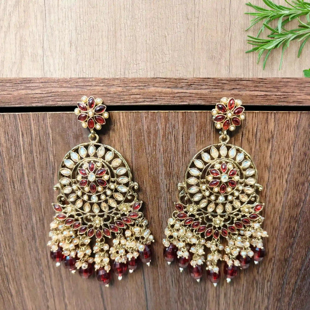 AYRA KUNDAN CHANDBALIS (MAROON)