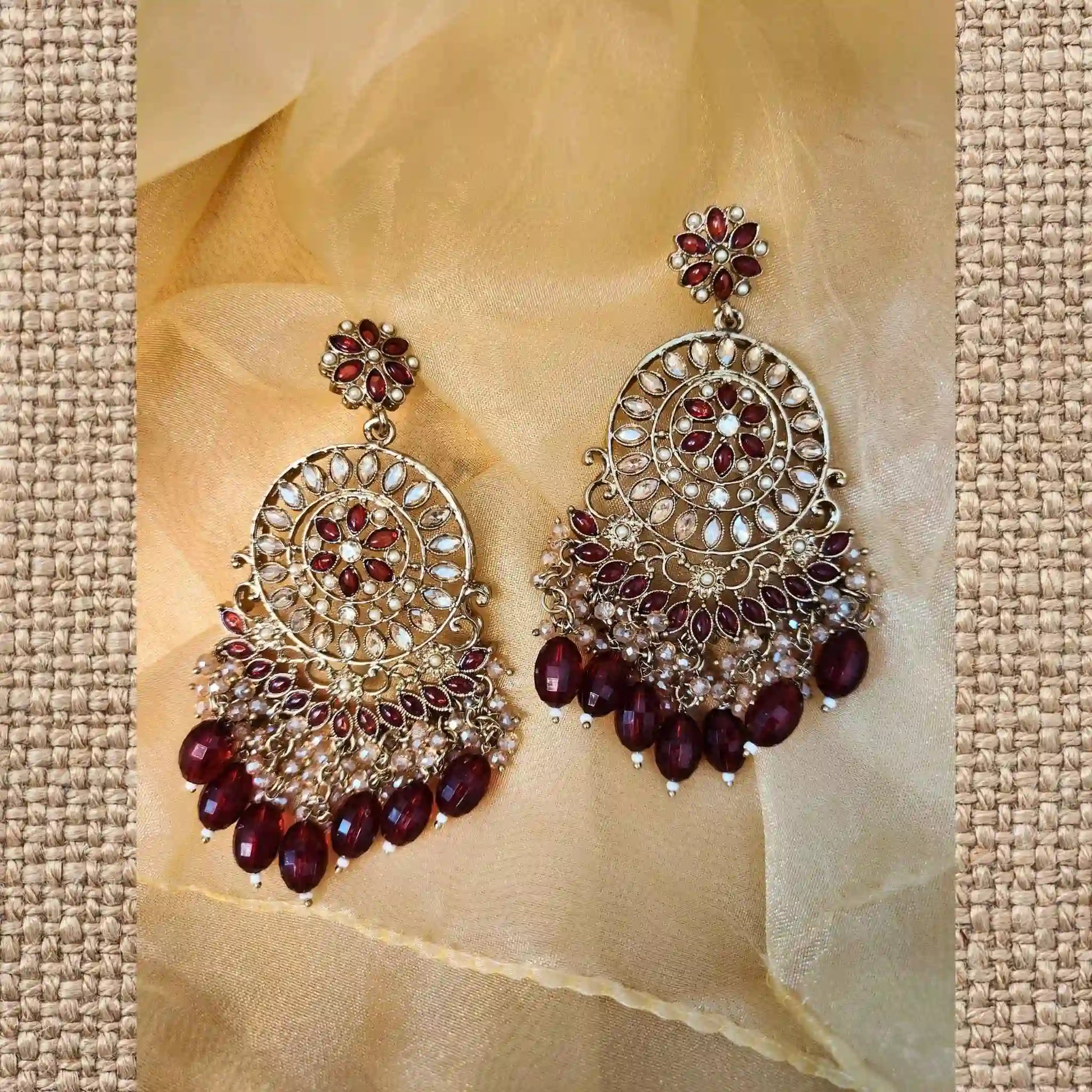 AYRA KUNDAN CHANDBALIS (MAROON)