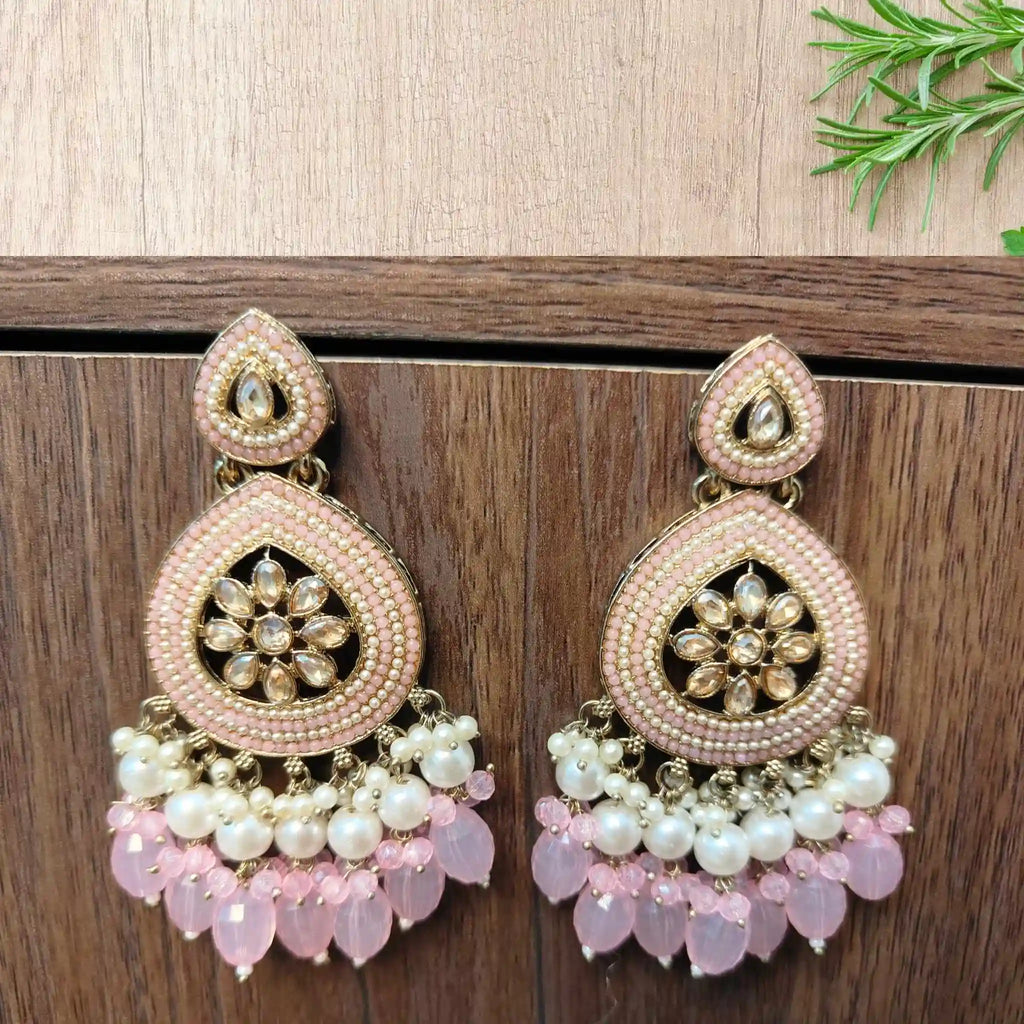 DRISHTI KUNDAN CHANDBALIS (BABY PINK)