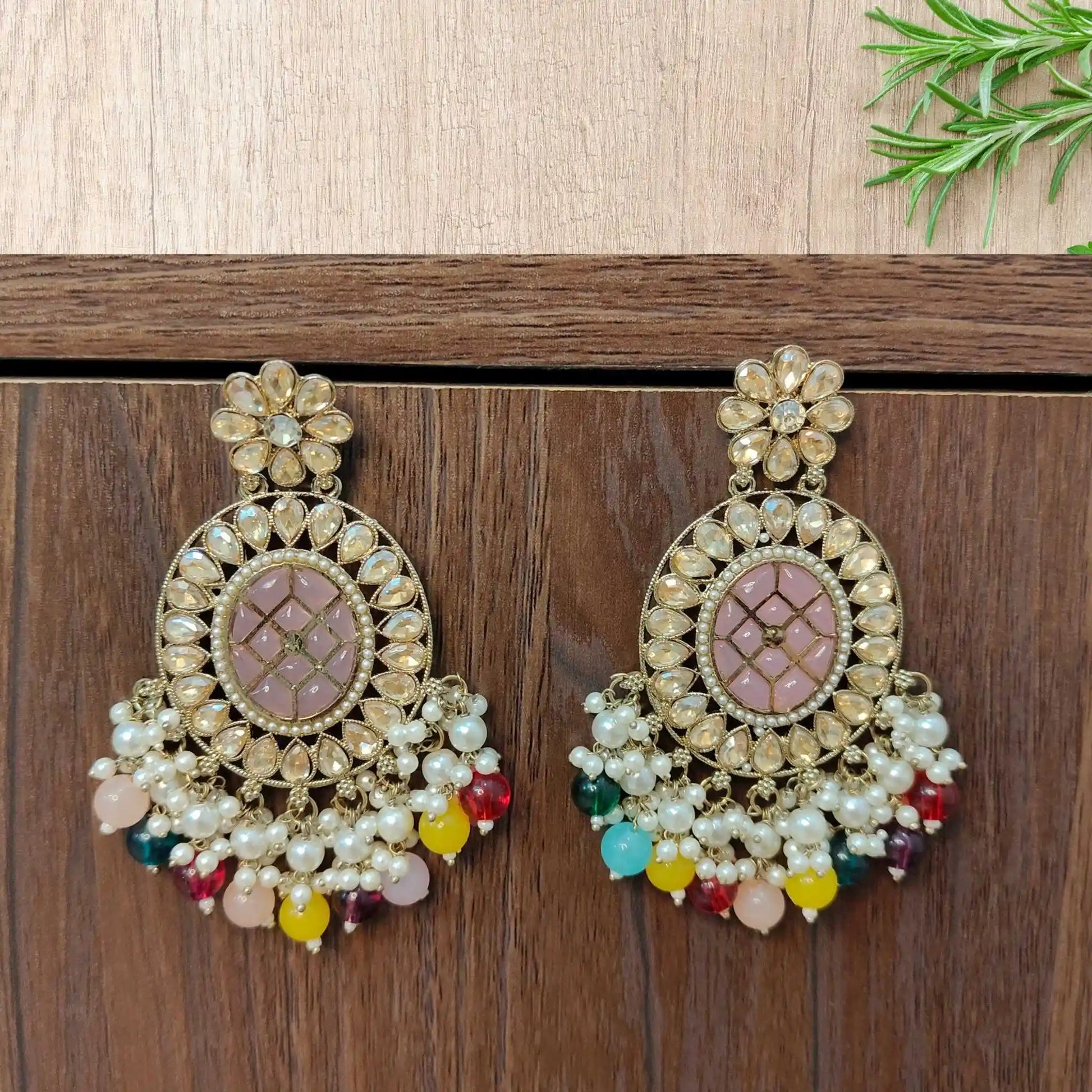 FAINA KUNDAN CHANDBALIS (MULTICOLOR)