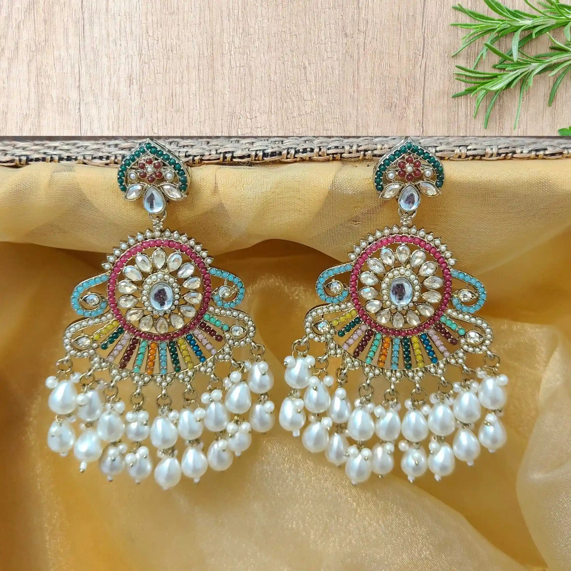 HIRAL KUNDAN CHANDBALIS (MULTICOLOR)