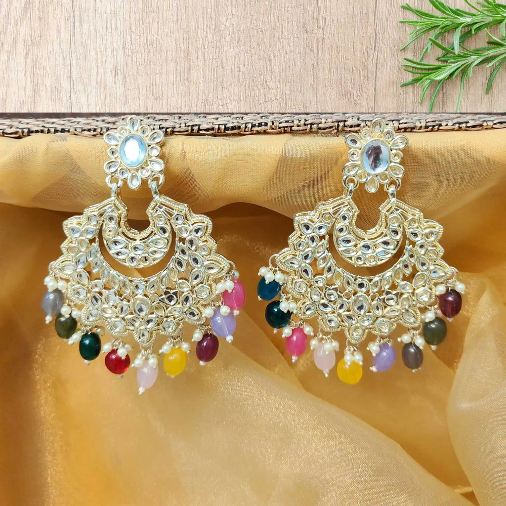 ISHIRA KUNDAN CHANDBALIS (MULTICOLOR)