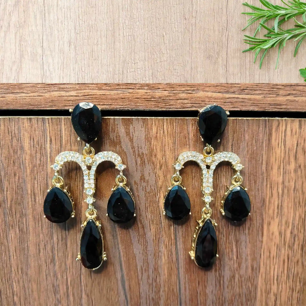 JHILMIL EARRINGS (BLACK)