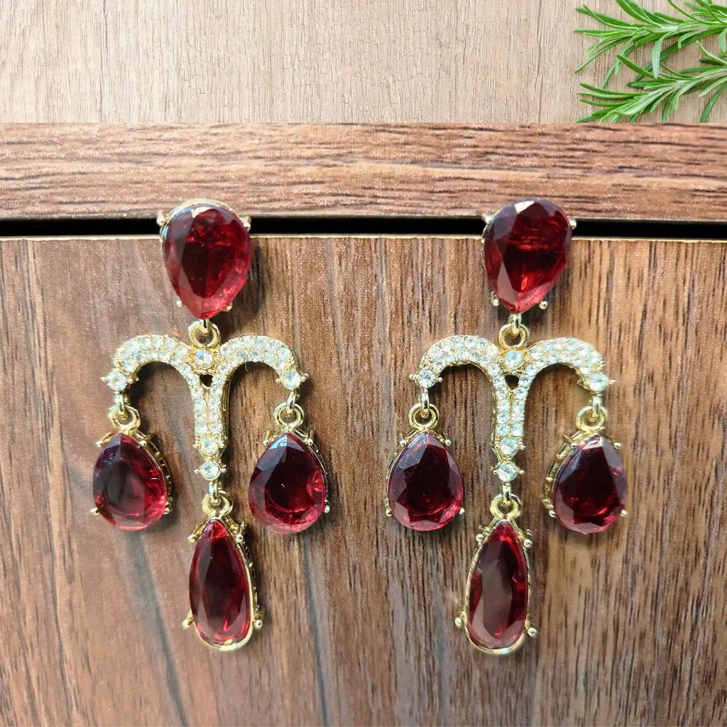 JHILMIL EARRINGS (MAROON)