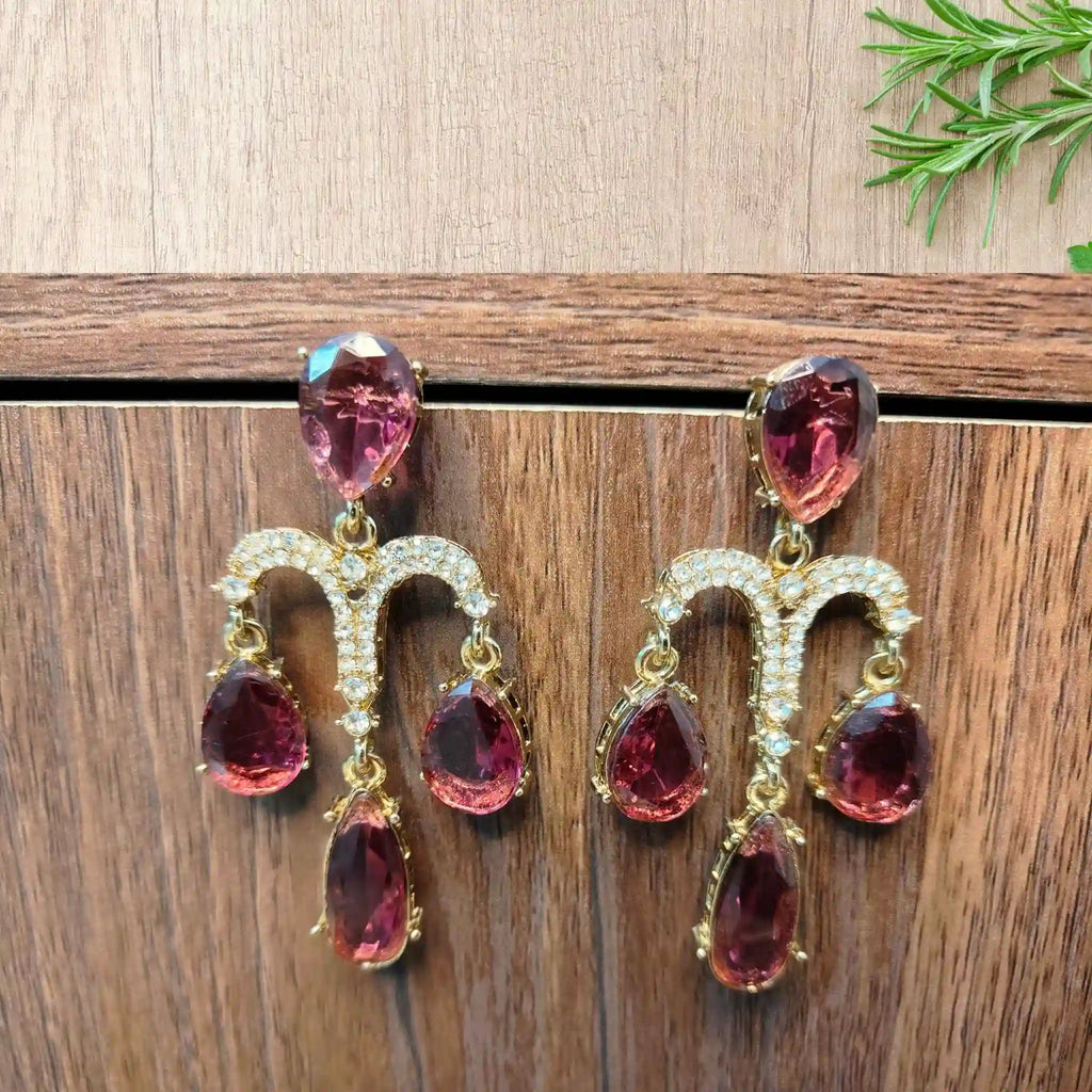JHILMIL EARRINGS (WINE)