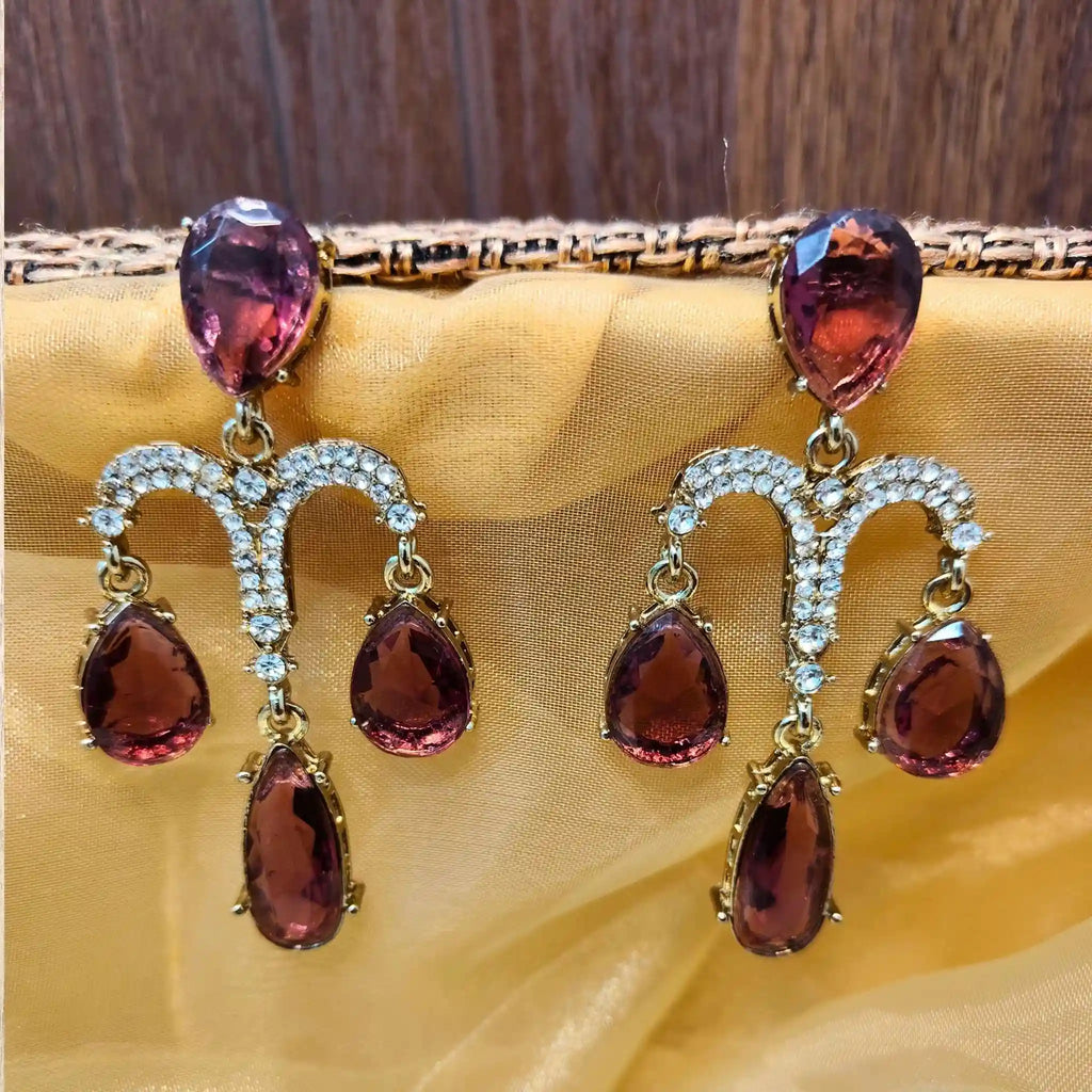 JHILMIL EARRINGS (WINE)