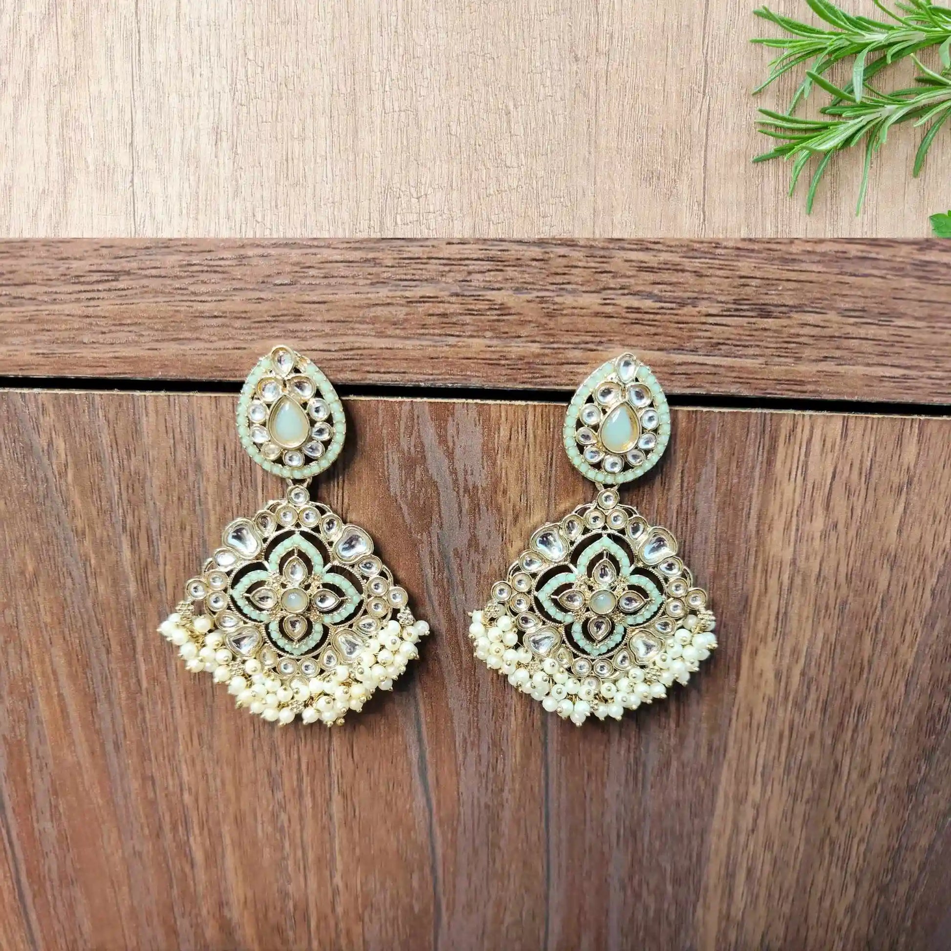 JUHI KUNDAN CHANDBALIS (LIGHT GREEN)