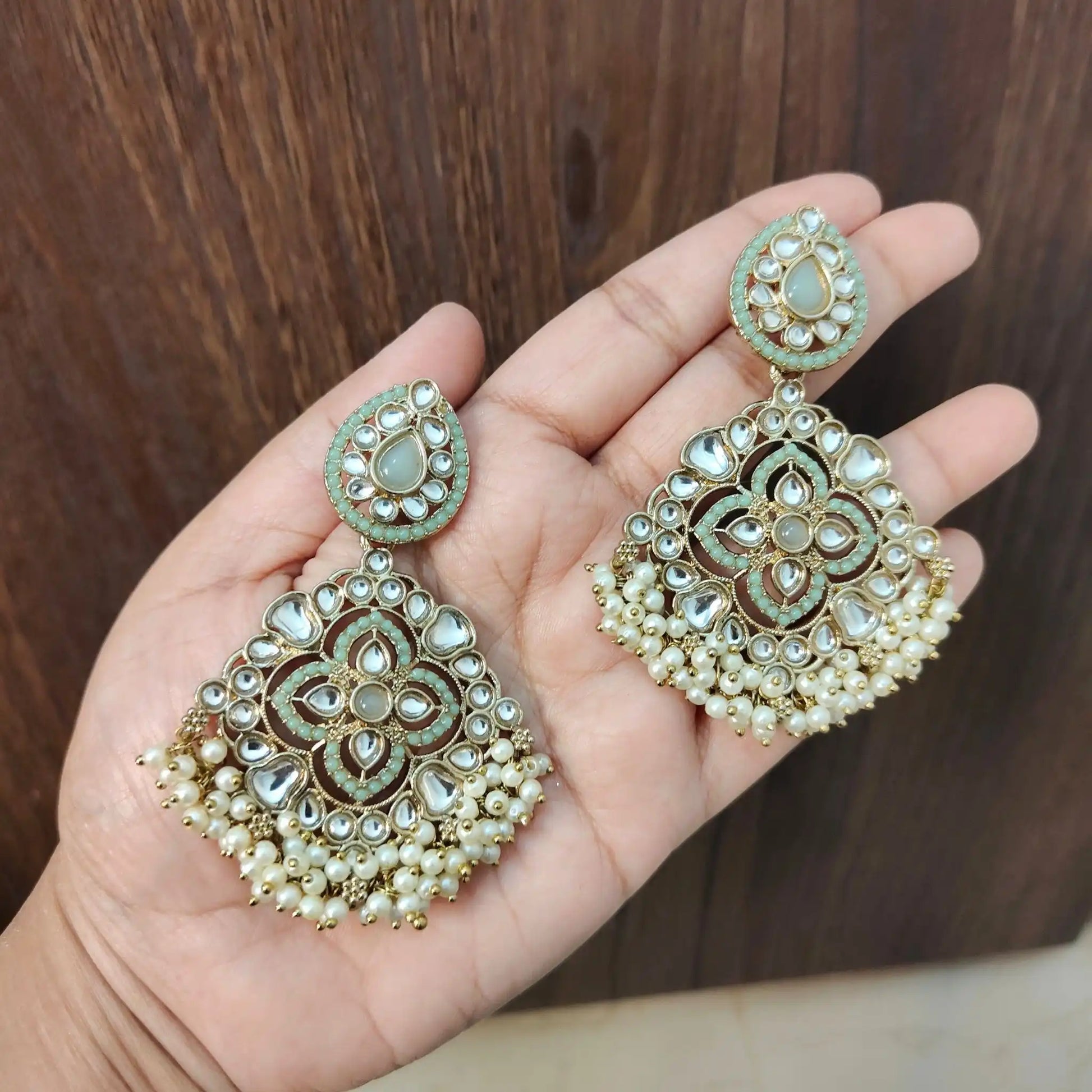 JUHI KUNDAN CHANDBALIS (LIGHT GREEN)