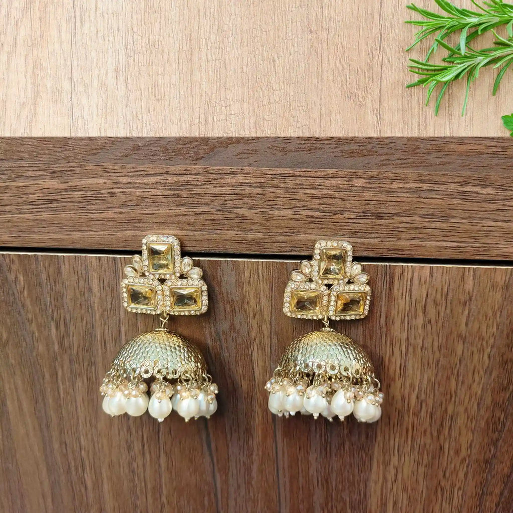 MEHER KUNDAN JHUMKAS (GOLDEN)