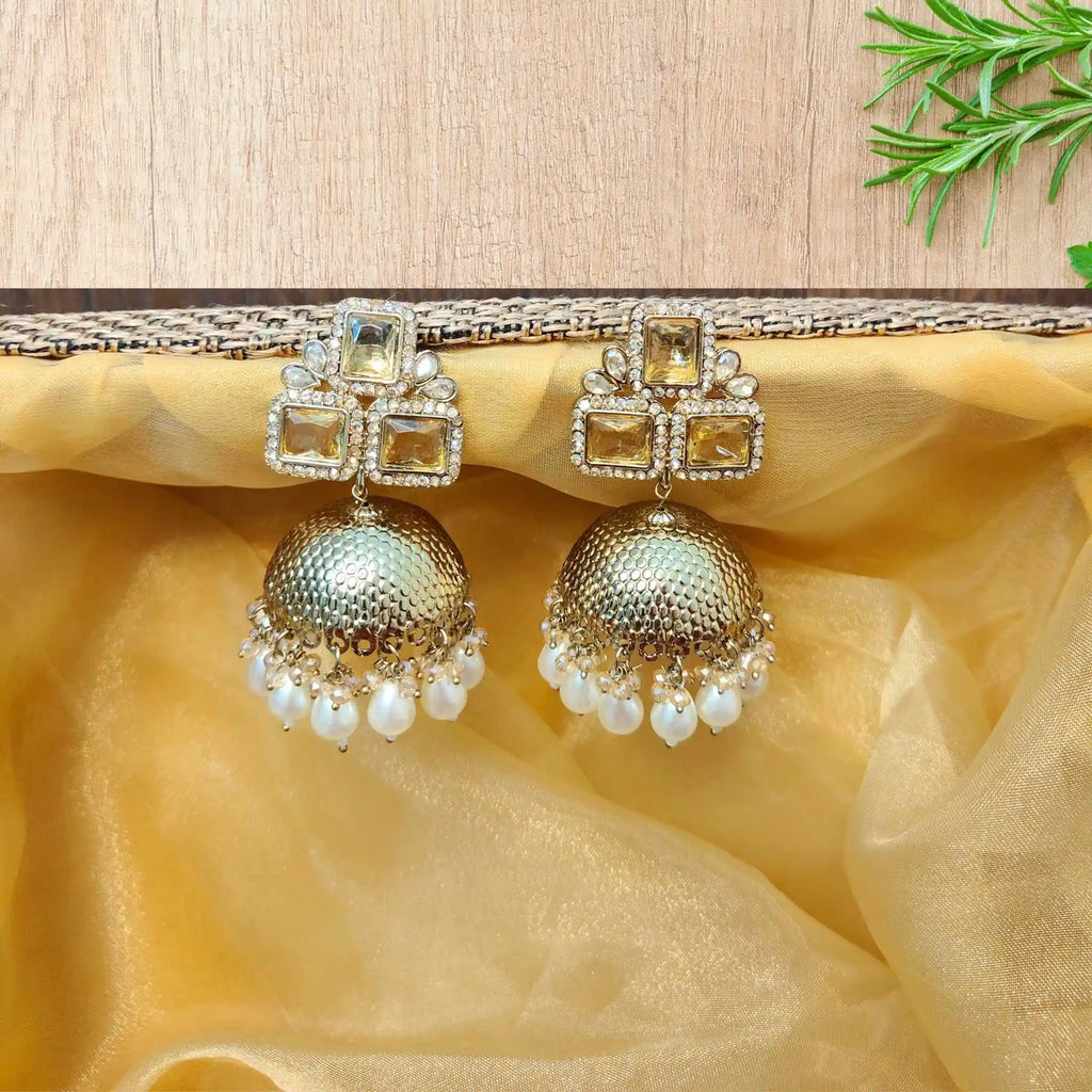 MEHER KUNDAN JHUMKAS (GOLDEN)