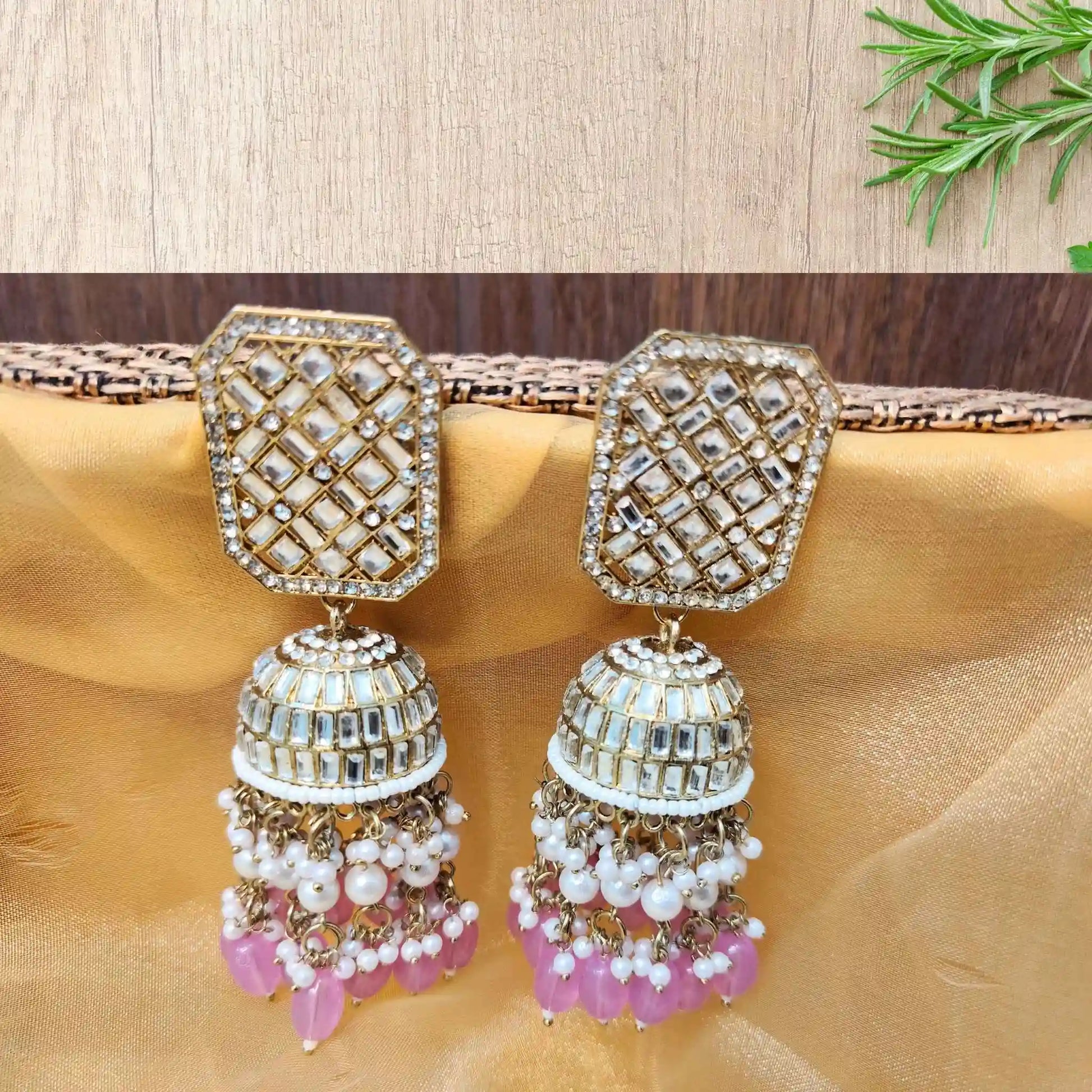 MISHTI KUNDAN JHUMKAS (LILAC)