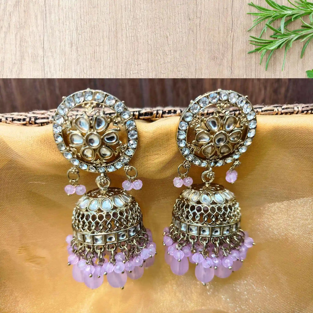 NAZNEEN KUNDAN JHUMKAS (LILAC)