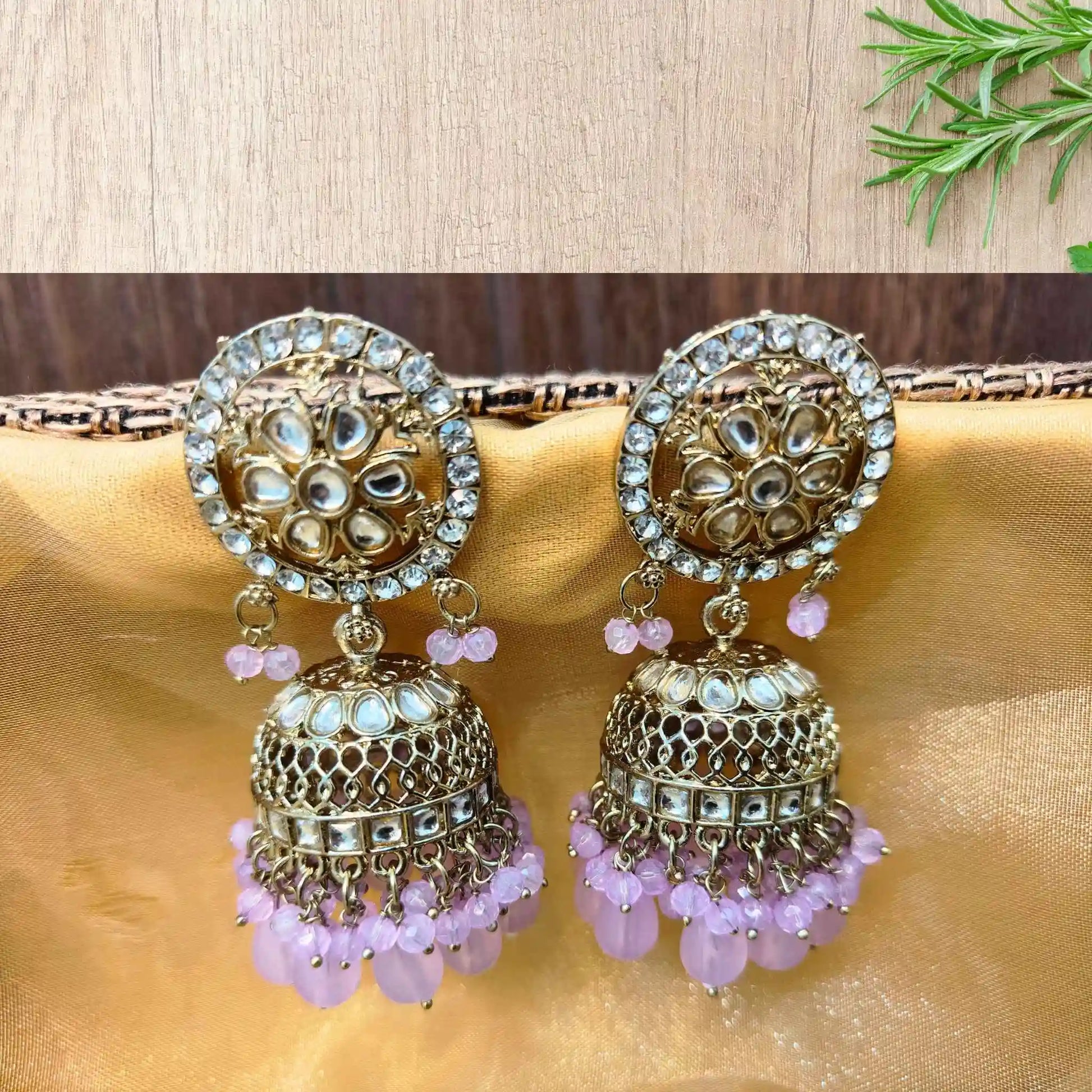 NAZNEEN KUNDAN JHUMKAS (LILAC)