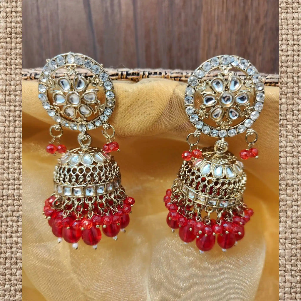 NAZNEEN KUNDAN JHUMKAS (RED)