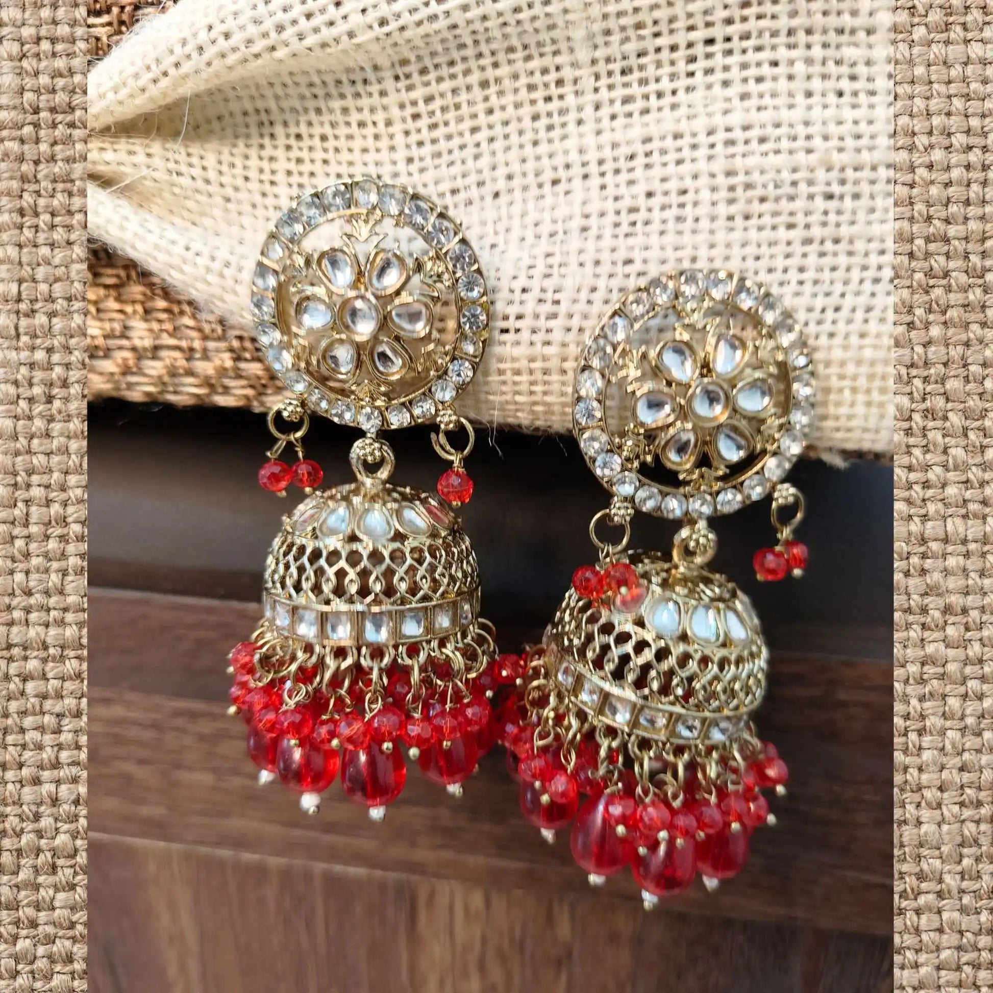NAZNEEN KUNDAN JHUMKAS (RED)