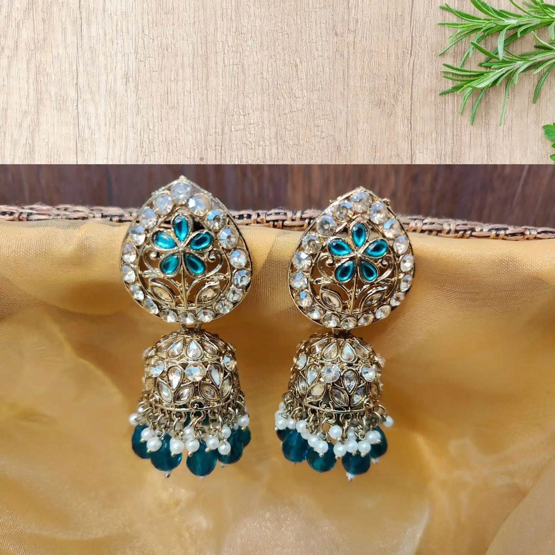 TRIPTI KUNDAN JHUMKAS (TEAL)